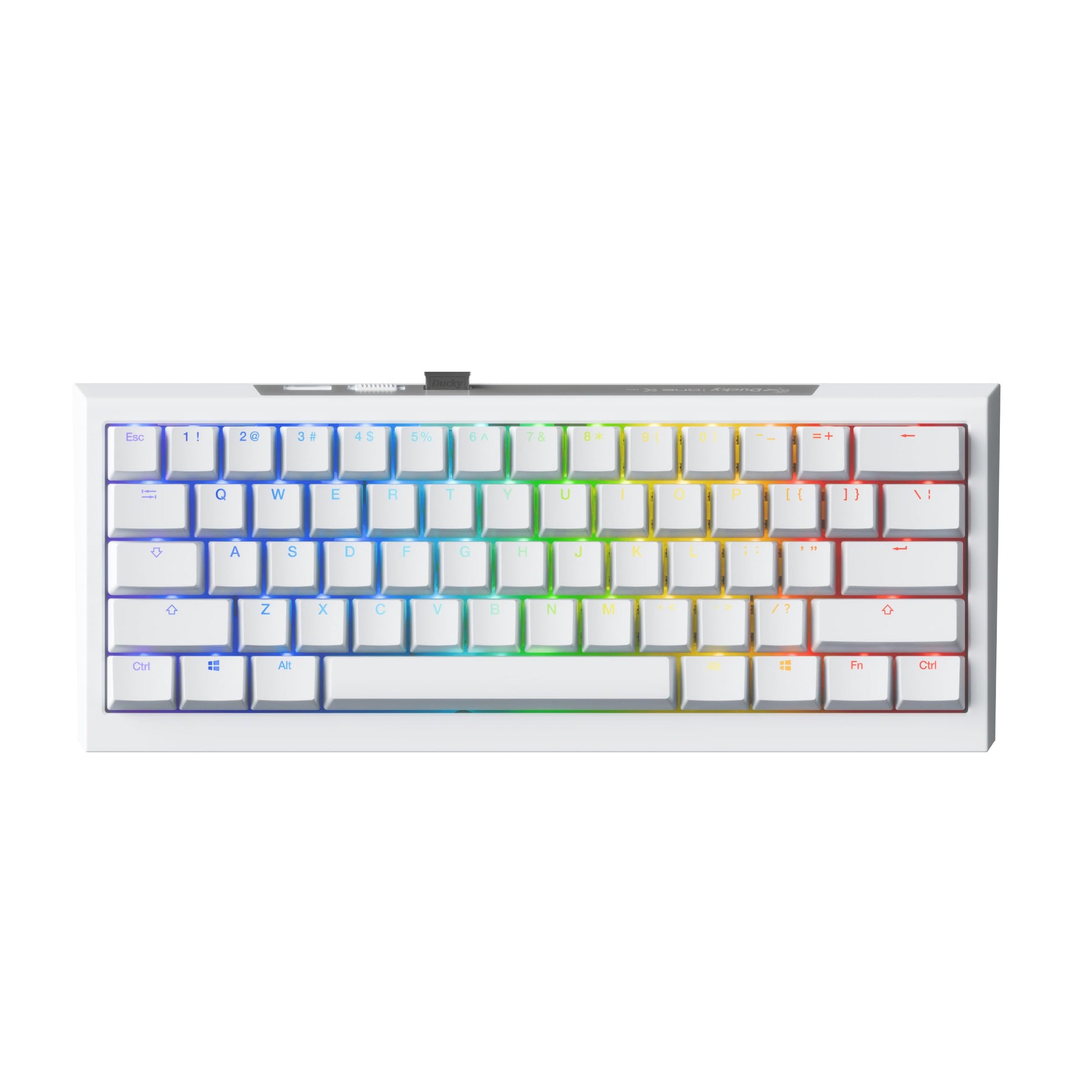 Ducky One X Mini Wireless 60% Inductive Keyboard: Tri-Mode  Rapid control button  Linear Inductive Switches  Gasket-Mount Quack Mechanics+ 7-Layer Dampening  High-Density PBT Doubleshot Keycaps  US  White