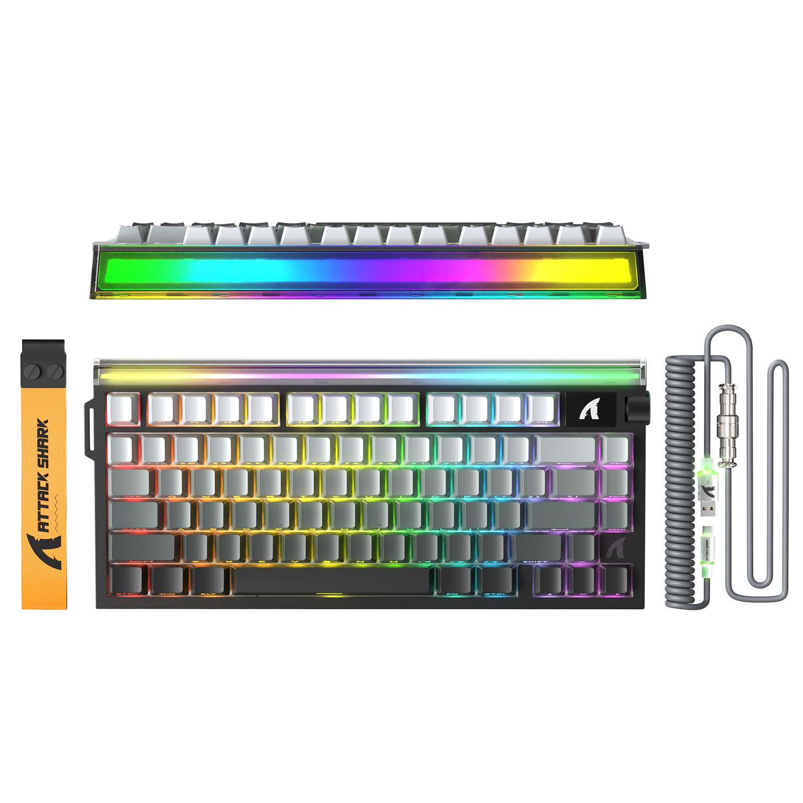 ATTACK SHARK R85 HE 75% Magnetic Wired Gaming Keyboard 8KHz Polling Rate Rapid Trigger 0.005mm RT Precision 256K Scan Rate Custom Hot-Swappable Web Driver PC Keyboard for Gamer/Win/Mac Black Gradient