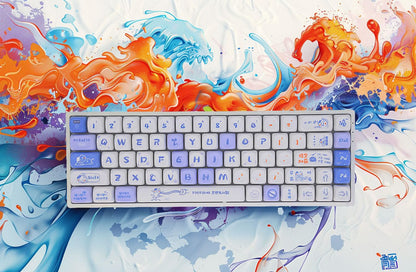 Virtdream Keycaps Set - Simple Bliss MOA Profile, 139 Keys Dye Sublimation, Compatible with ANSI/ISO, Cherry MX Switch