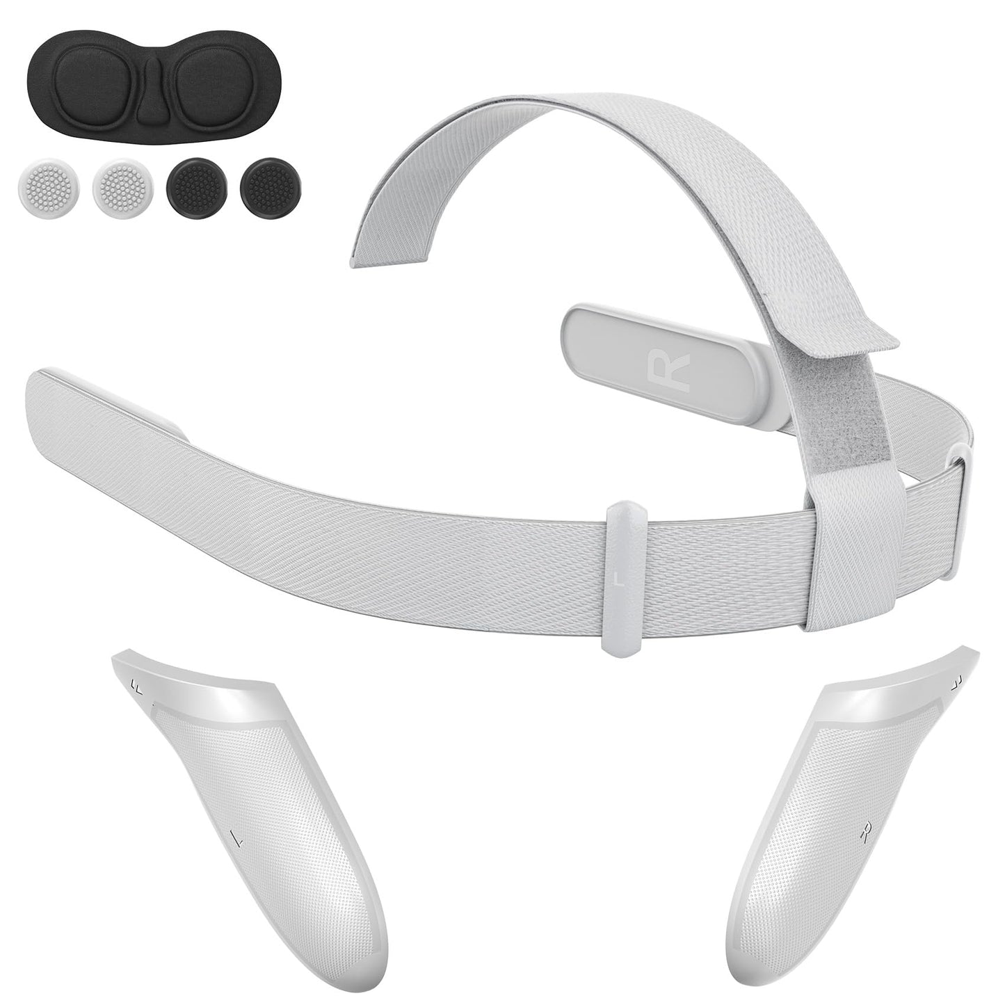 Head Strap Kit for 0culus Quest 2 Headset  Replacement HeadStrap for Met-a Quest 2 ?for 1 * 0culus-Quest2 Head Strap 1 Pair Battery Covers 1*EVA Lens Cap 4pcs Joystick Caps?