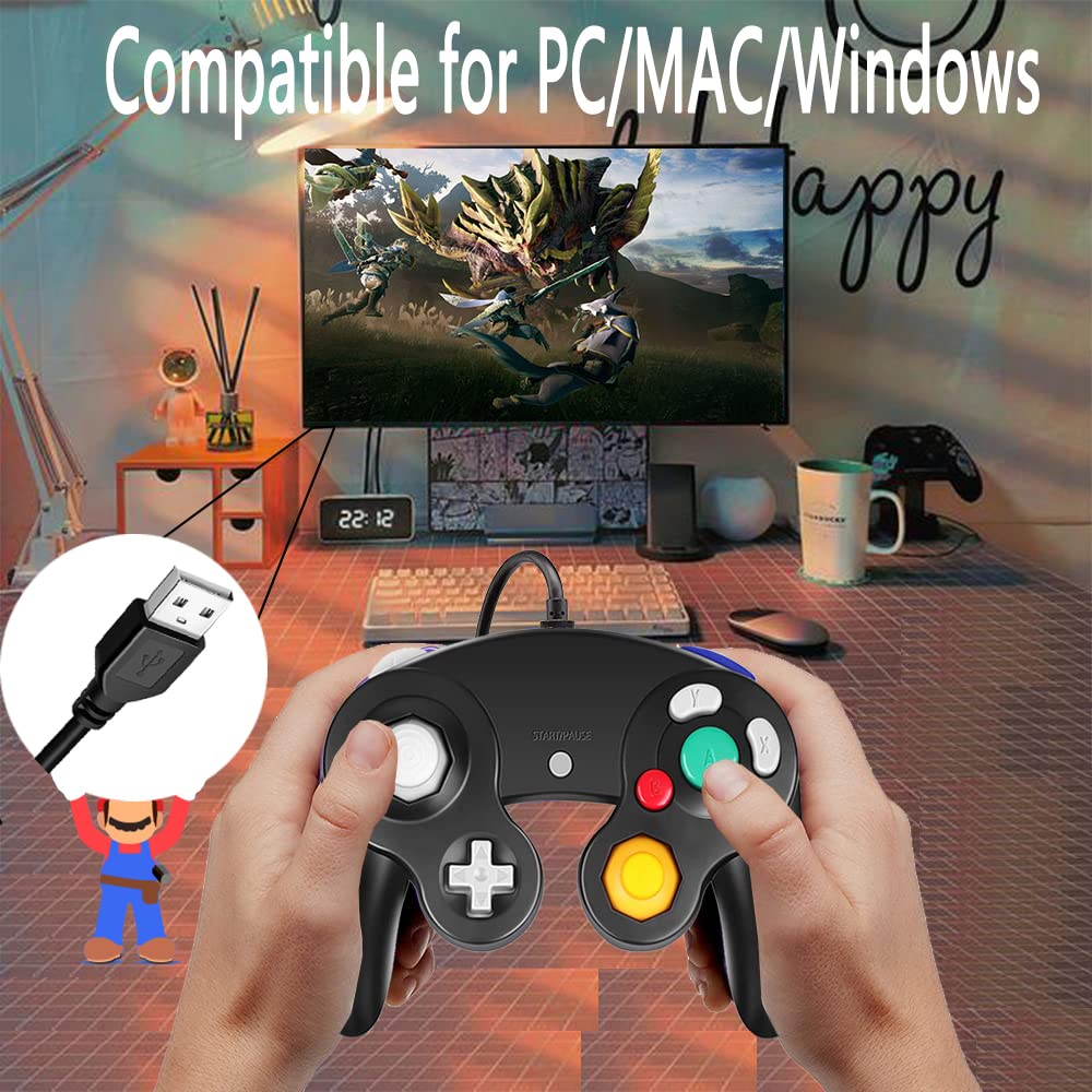 Reiso Classic NGC Wired USB Controller for Windows PC & MAC - Black