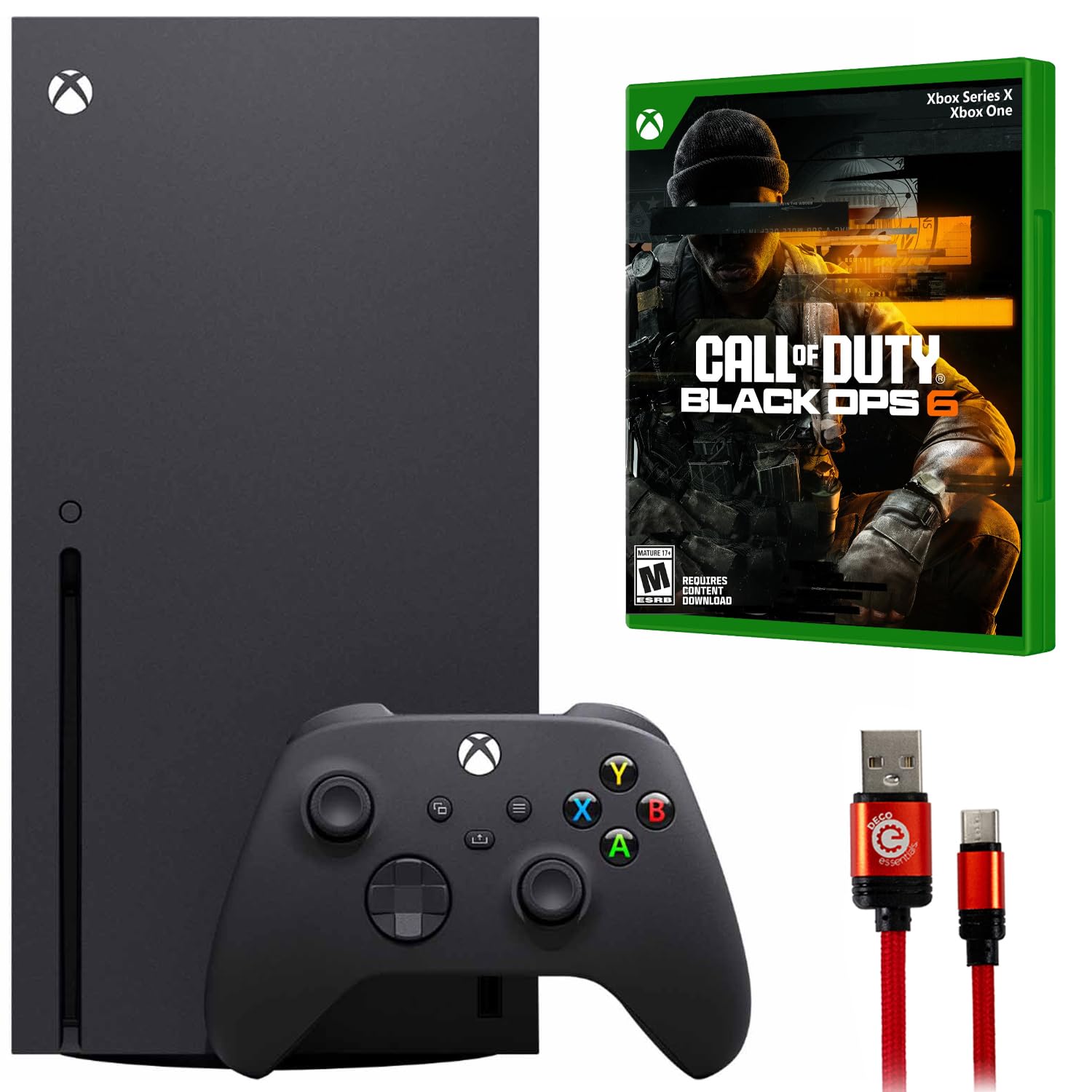 Microsoft Xbox Series X 1TB SSD Console Bundle with Call of Duty Black Ops 6, Black, Model E4MSRRT00001, Includes Type-C Charge Cable