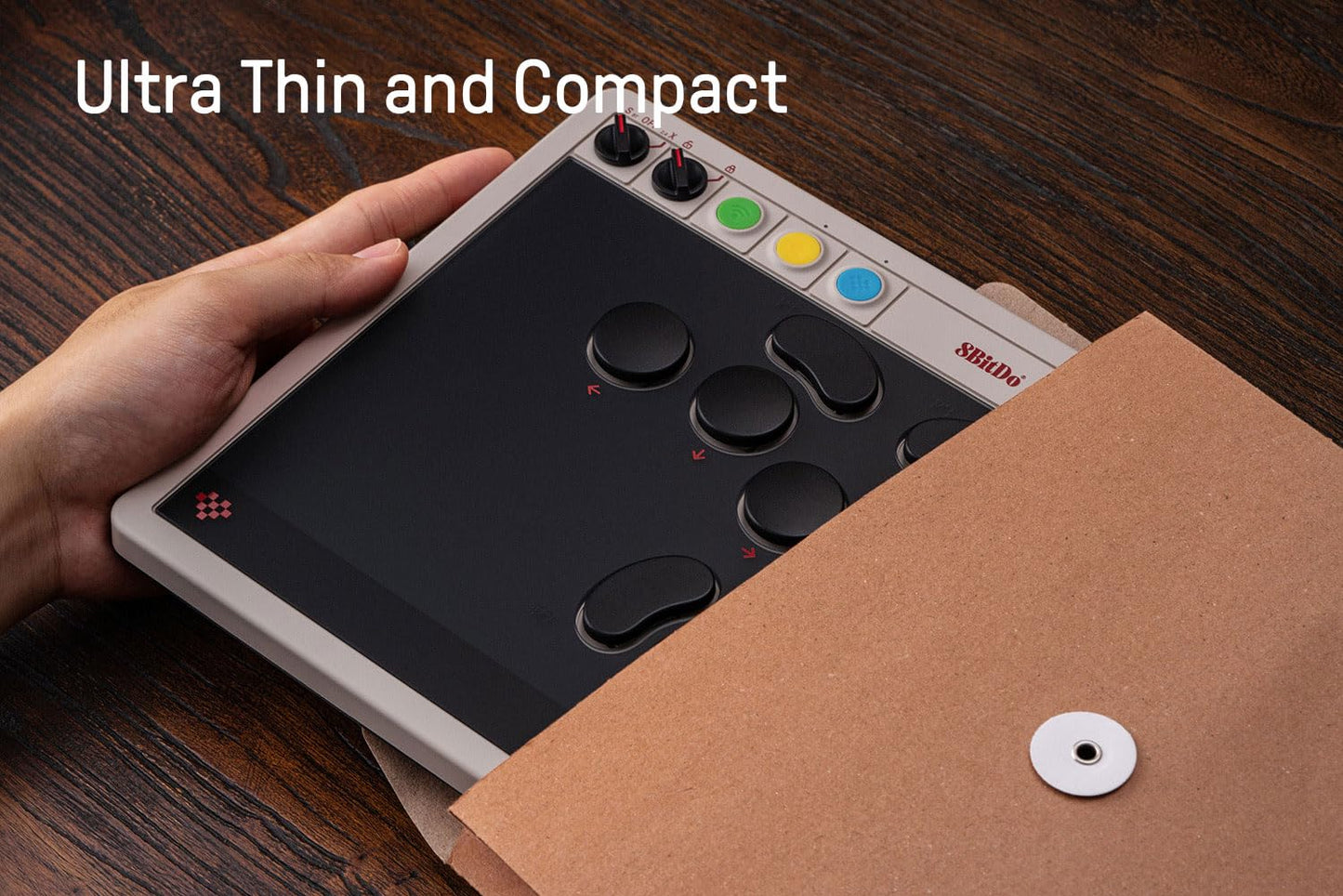 8Bitdo All-Button Arcade Controller for Switch & Windows - Bluetooth, 2.4G, Wired, Low-profile Switches, Black