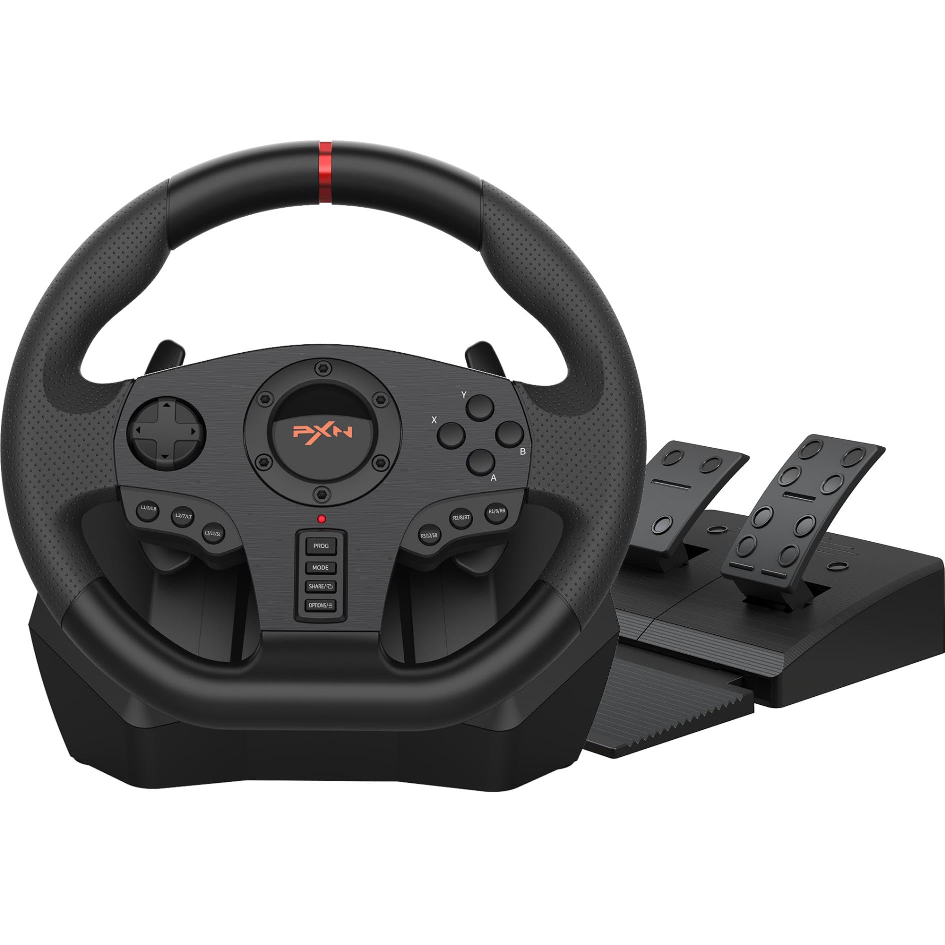 PXN V900 Racing Wheel - 270°/900° Rotation, Black, Gaming Steering Wheel with Pedals for PC, PS4, PS3, Xbox Series X|S, Xbox One