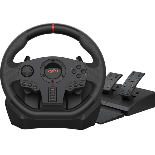 PXN V900 Racing Wheel - 270°/900° Rotation, Black, Gaming Steering Wheel with Pedals for PC, PS4, PS3, Xbox Series X|S, Xbox One