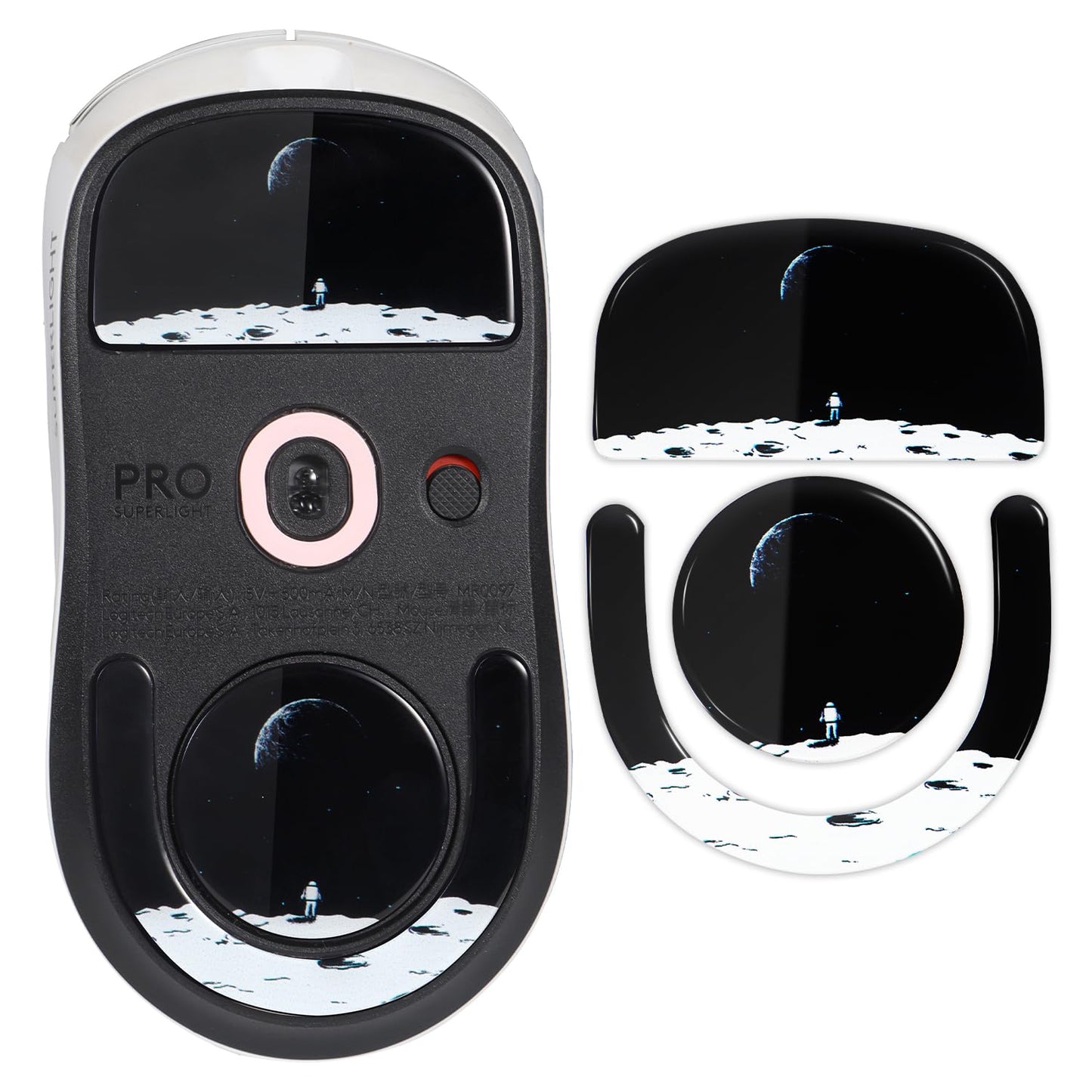 immoenuc Glass Mouse Skates for Logitech G PRO X Superlight 2 - Smooth, Durable, Earth Pattern Mouse Feet Pads