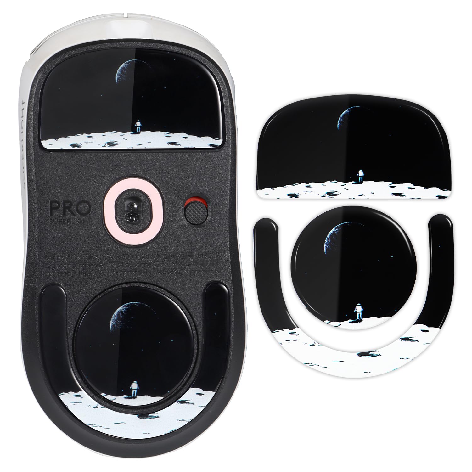 immoenuc Glass Mouse Skates for Logitech G PRO X Superlight 2 - Smooth, Durable, Earth Pattern Mouse Feet Pads