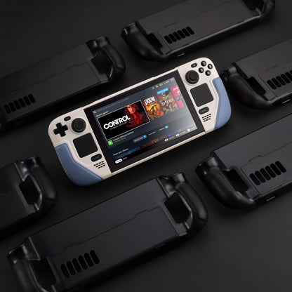 UYIYE Kickstand Case for Steam Deck - Protective Beige/Blue Accessory, Model CASE-STEAM-FT02-Blue