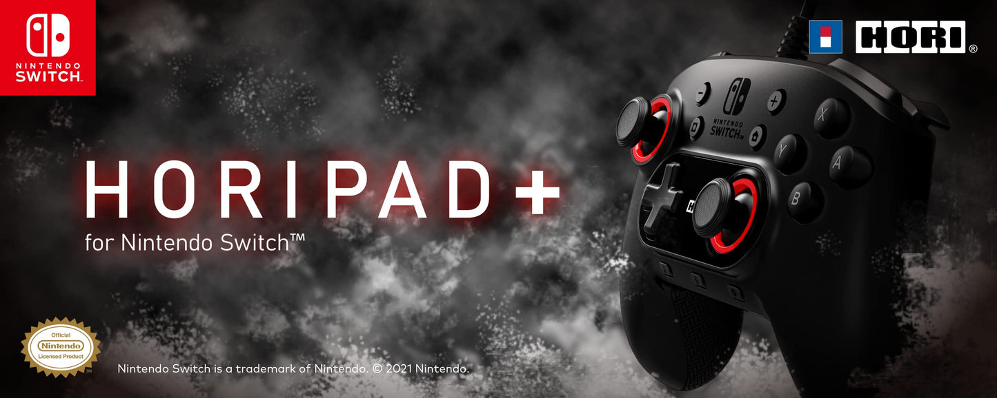 HORI Nintendo Switch HORIPAD Plus Wired Controller for FPS & Battle Royales - Black - Officially Licensed - Model NSW-326U