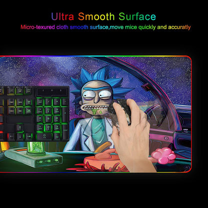 Bimormat RGB LED Gaming Mouse Pad - Large 35.4x15.7 inch Rubber Base Desk Mat for PC/Laptop