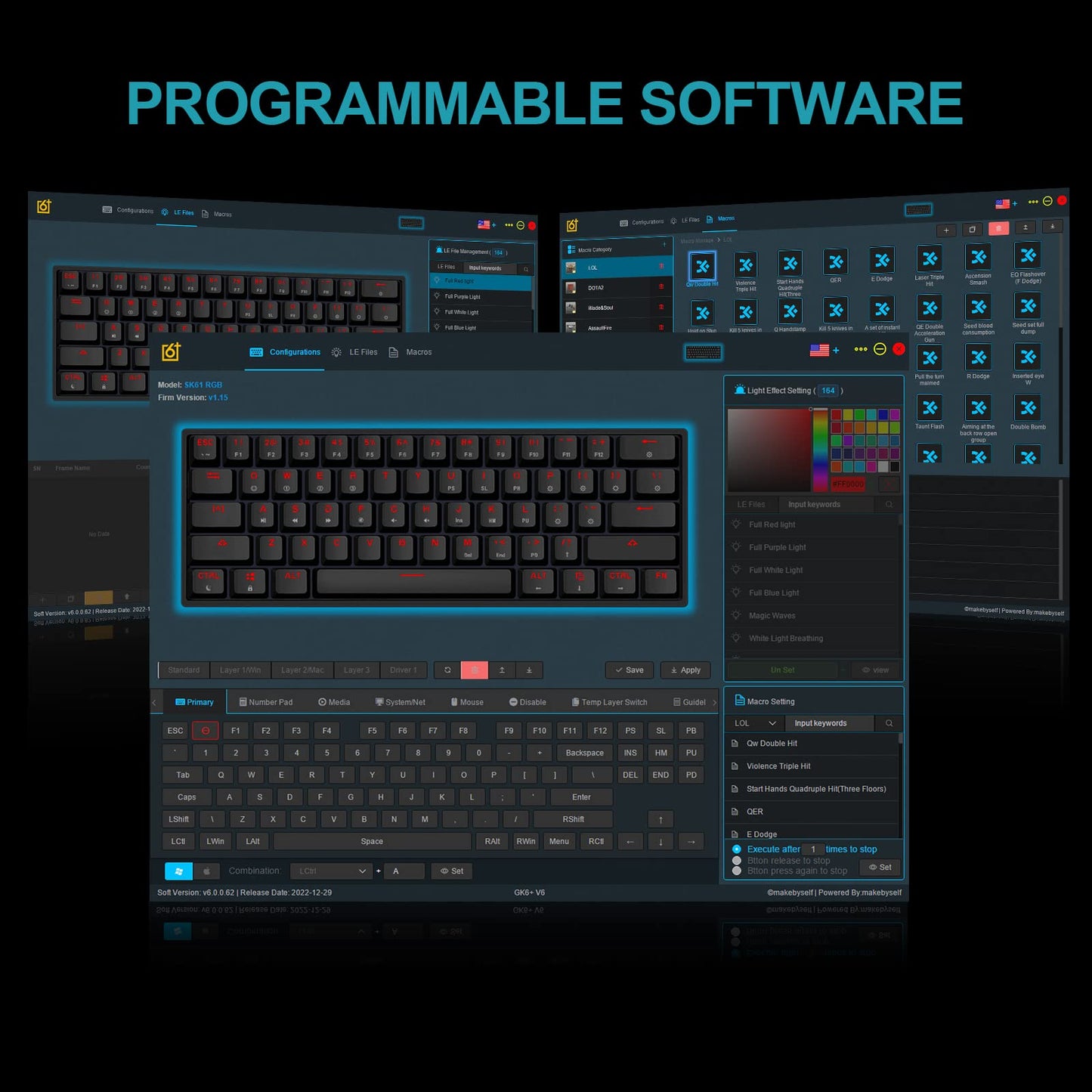 EPOMAKER SK61 60% Mechanical Keyboard, Gateron Optical Red, RGB Backlit, ABS White Case, Hot Swappable, Dustproof for Windows/Mac Gamers