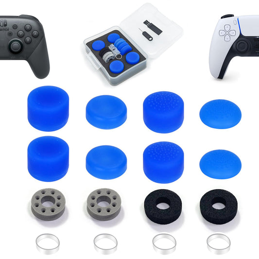 ZHI-NYLLDJS FPS Thumb Grip Gamepad - Antislip Joystick Caps for PS5/4 & Switch Pro - Blue Set (16pcs)