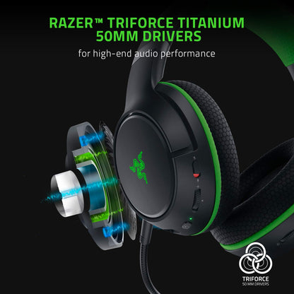 Razer Kaira Pro Wireless Gaming Headset - Triforce Titanium 50mm Drivers, Large, Halo Infinite, Xbox Wireless & Bluetooth 5.0, Model RZ04-03470200