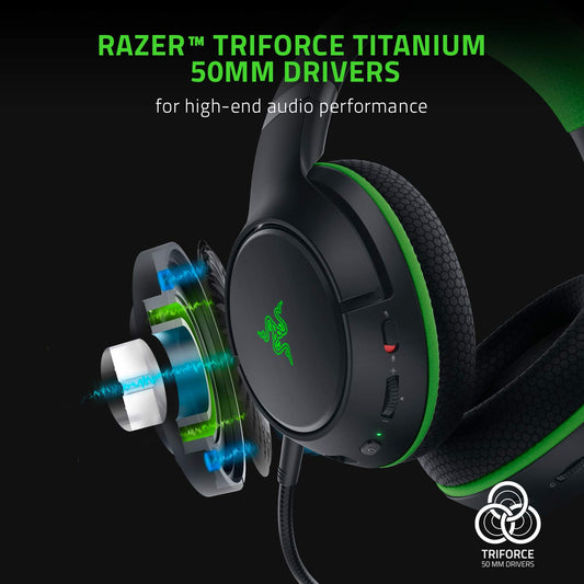 Razer Kaira Pro Wireless Gaming Headset - Triforce Titanium 50mm Drivers, Large, Halo Infinite, Xbox Wireless & Bluetooth 5.0, Model RZ04-03470200