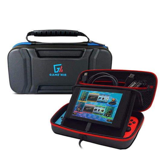 GAMENIR Hard Carrying Case Compatible with Nintendo Switch  Sturdy Durable and Strong  Big Tpartyl Case  20 Games refill units  Protective Hard Shell Pouch for Switch Console Accessories  RED