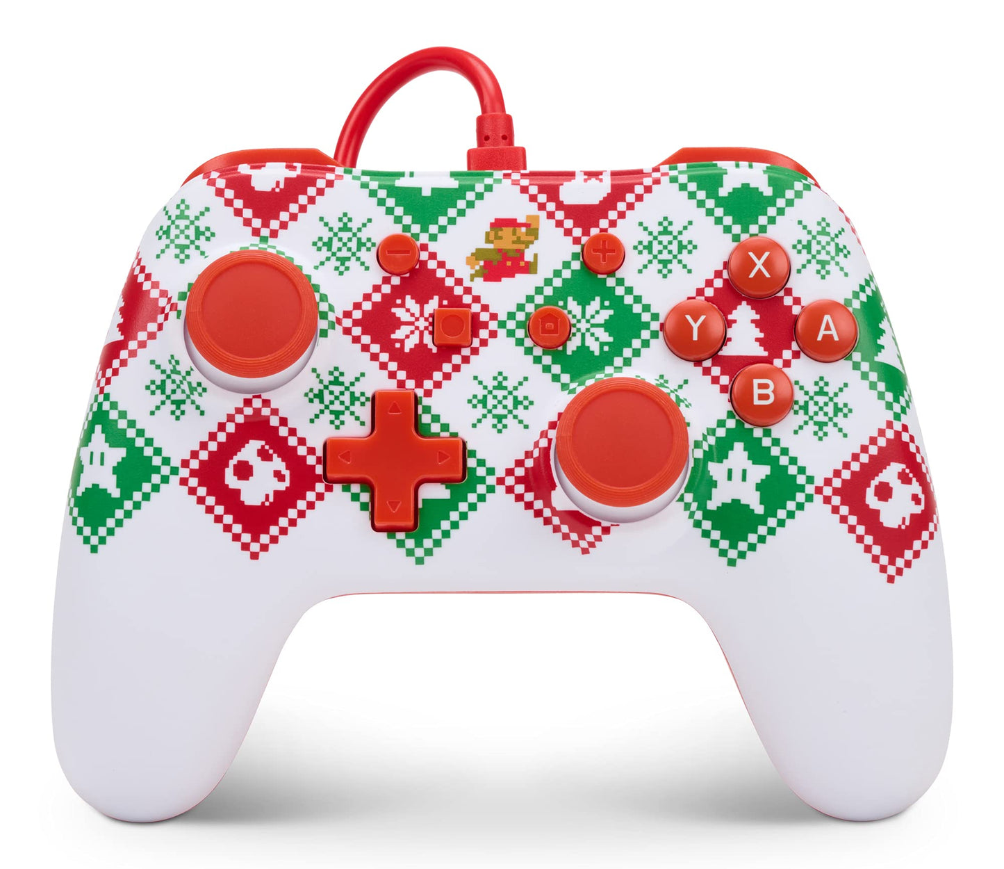 PowerA Wired Controller for Nintendo Switch - Mario Holiday Sweater, Nintendo Switch - OLED Model, Gamepad, Game controller, Wir