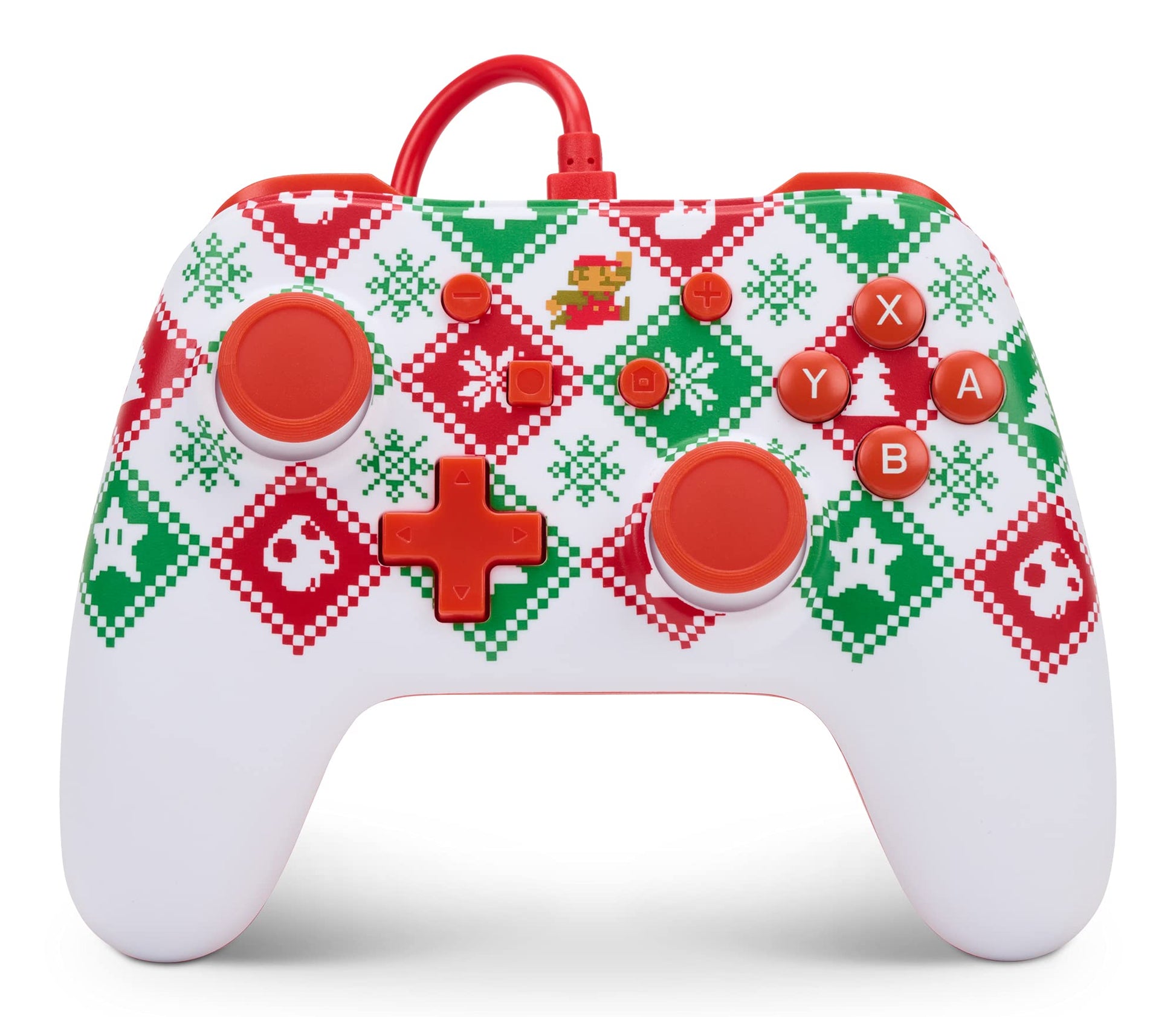 PowerA Wired Controller for Nintendo Switch - Mario Holiday Sweater, Nintendo Switch - OLED Model, Gamepad, Game controller, Wir