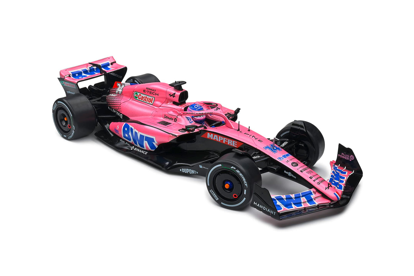 Solido ALP A522 Bahrain GP 2022 Model 1/18 Medium Pink Diecast Car
