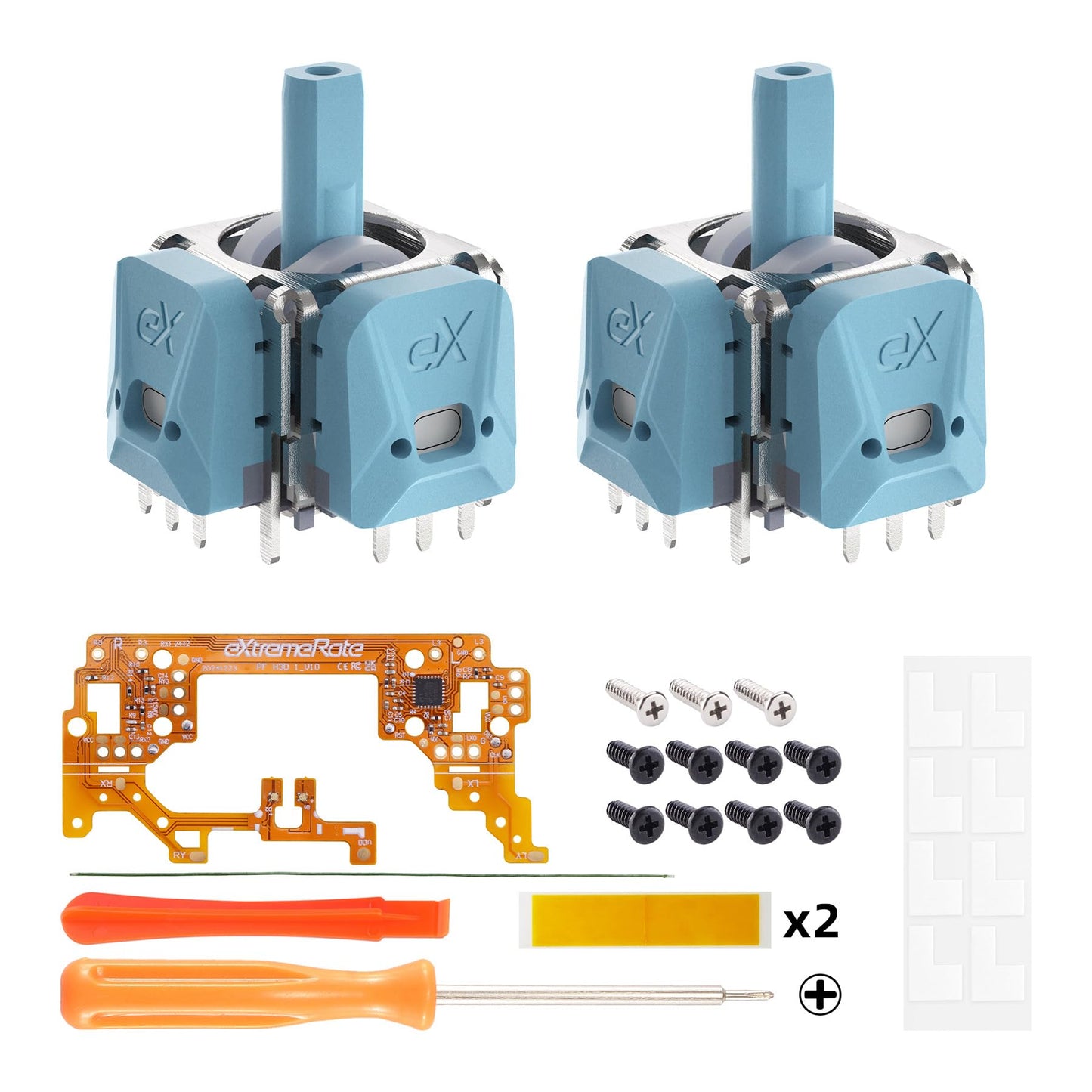 eXtremeRate eXhall Digital Calibrable Thumbstick Kit for PS5 - 3D Joystick Sensor Module, Blue 80gf, Model HMRPF001