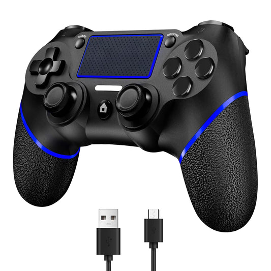 SZDILONG Wireless Controller for PS4/Pro/Slim/PC, Blue Black, Touchpad, Six-axis Motion Control, Charging Cable Included