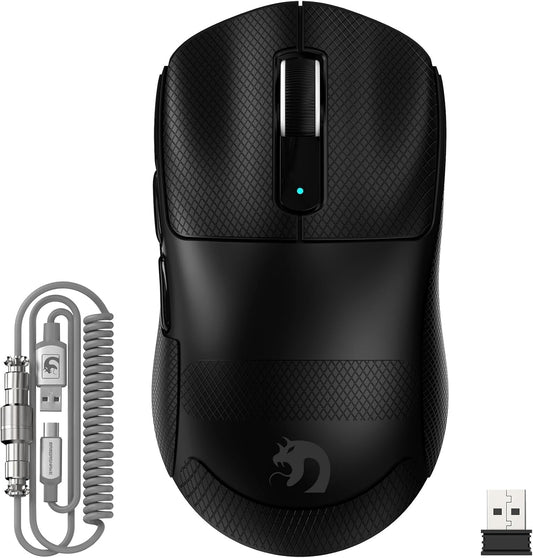 MAMBASNAKE M3 Wireless Gaming Mouse - 39g, 40K DPI, Tri Mode, Black Tape, Programmable for Win PC & Mac