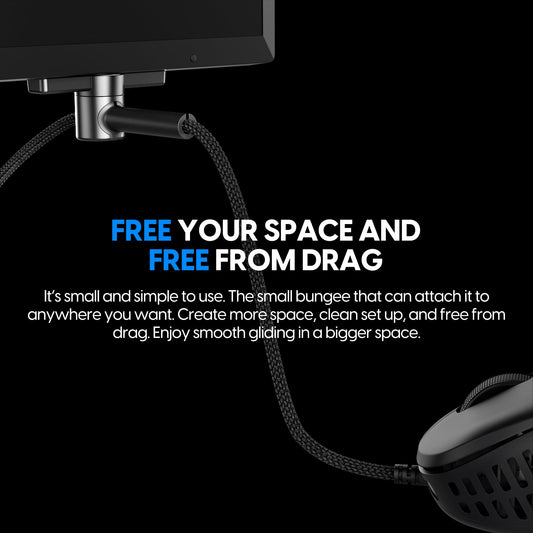 Pulsar Gaming Gears Micro Bungee ES - Drag-Free Wired Mouse Support - Compact Size - Black - Single Pack