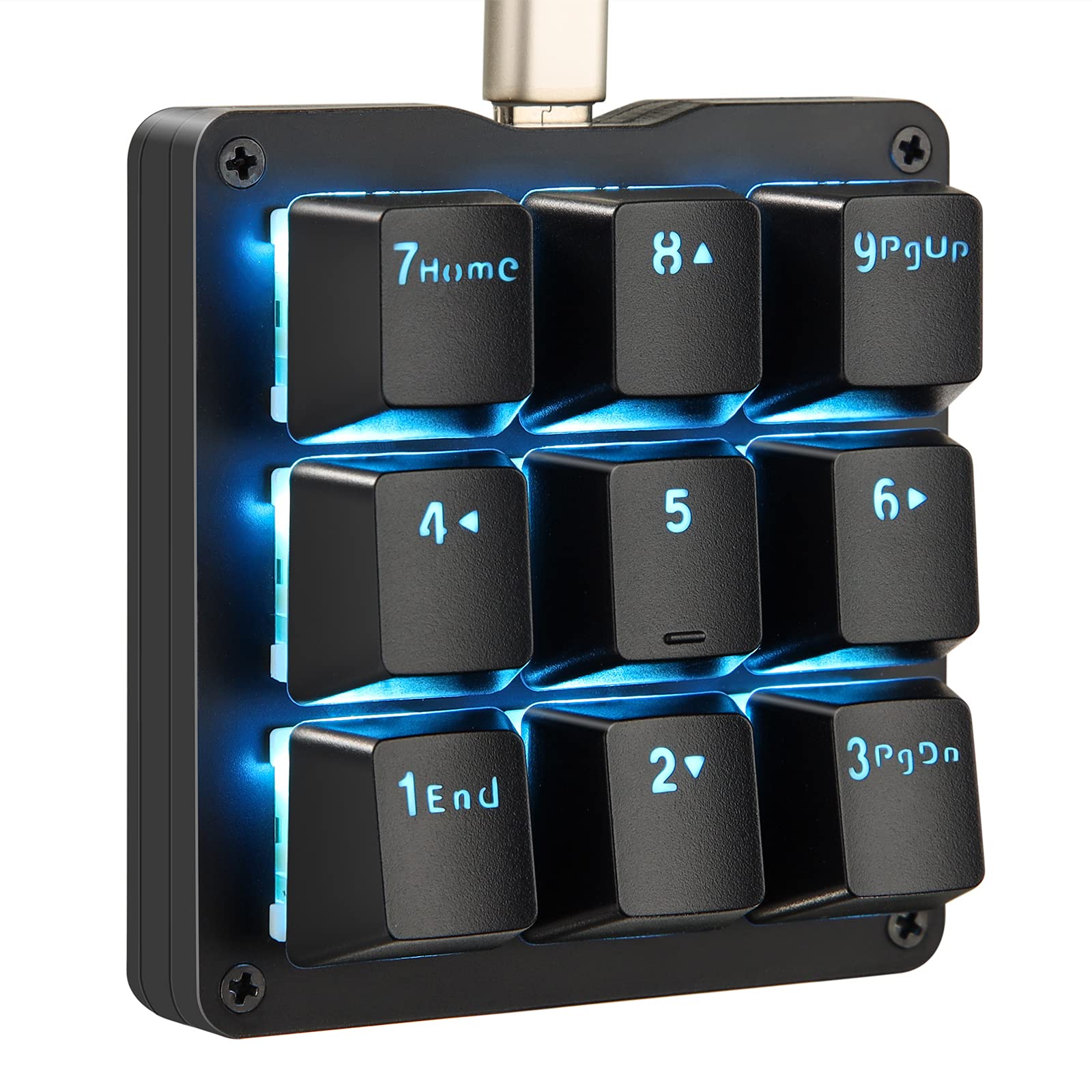 Koolertron Mechanical Numpad Macro Keyboard  9-Key Numeric Keypad LED Backlit Gaming Keyboard  Fully Programmable Number Pad Keyboard  Computer High Ground Mechanical Macro Number Keypad