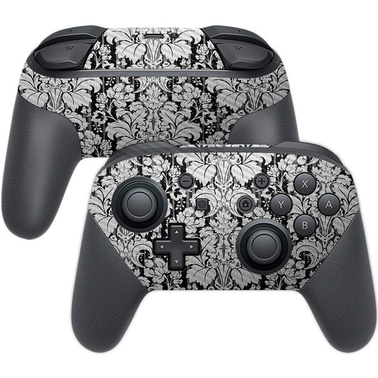 MightySkins Carbon Fiber Skin for Nintendo Switch Pro Controller - Floral Retro | Protective  Durable Textured Carbon Fiber Finish | Easy to Apply  Remove  and Change Styles | Made in The USA