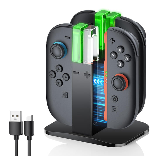 Charging Dock for Joycon 2 Controller  Charger Dock Station for Nintendo Switch 2 Accessories Kits with a USB Type-C Charging Cord (Black  Switch 2)