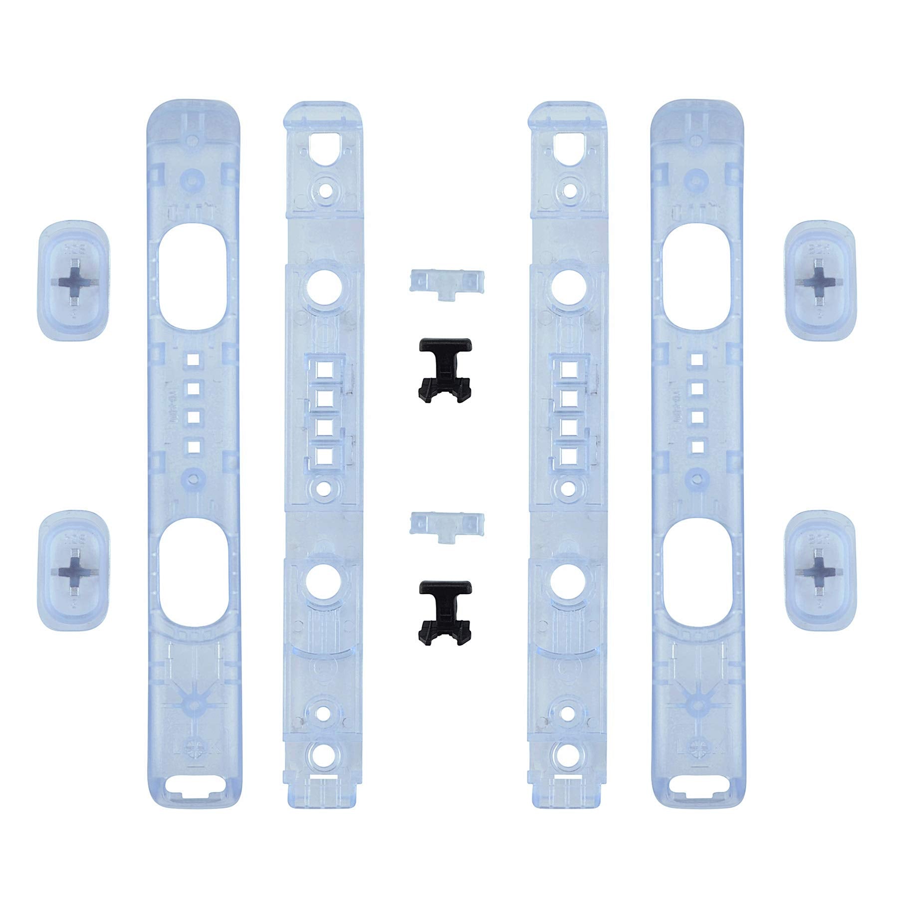eXtremeRate DIY Replacement Shell for Joycon Strap  Transparent Clear Glacier Blue Custom Controller Wrist Strap Housing Buttons for Nintendo Switch & Switch OLED Model - 2 Pack