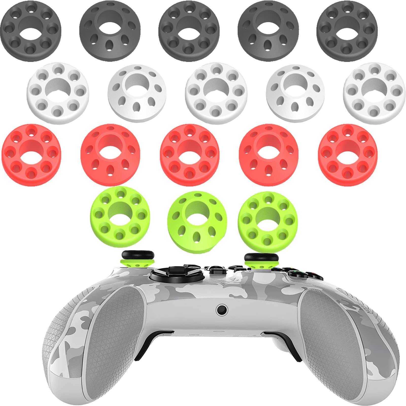 Aim Assist Motion Control Rings Compatible with PS5 PS4 Xbox One Xbox360 Razer Wolverine V2 Switch Pro Xbox Series X/S Xbox Core Xbox Elite 2 Core Controller Silicone Soft Precision Rings(18pcs)