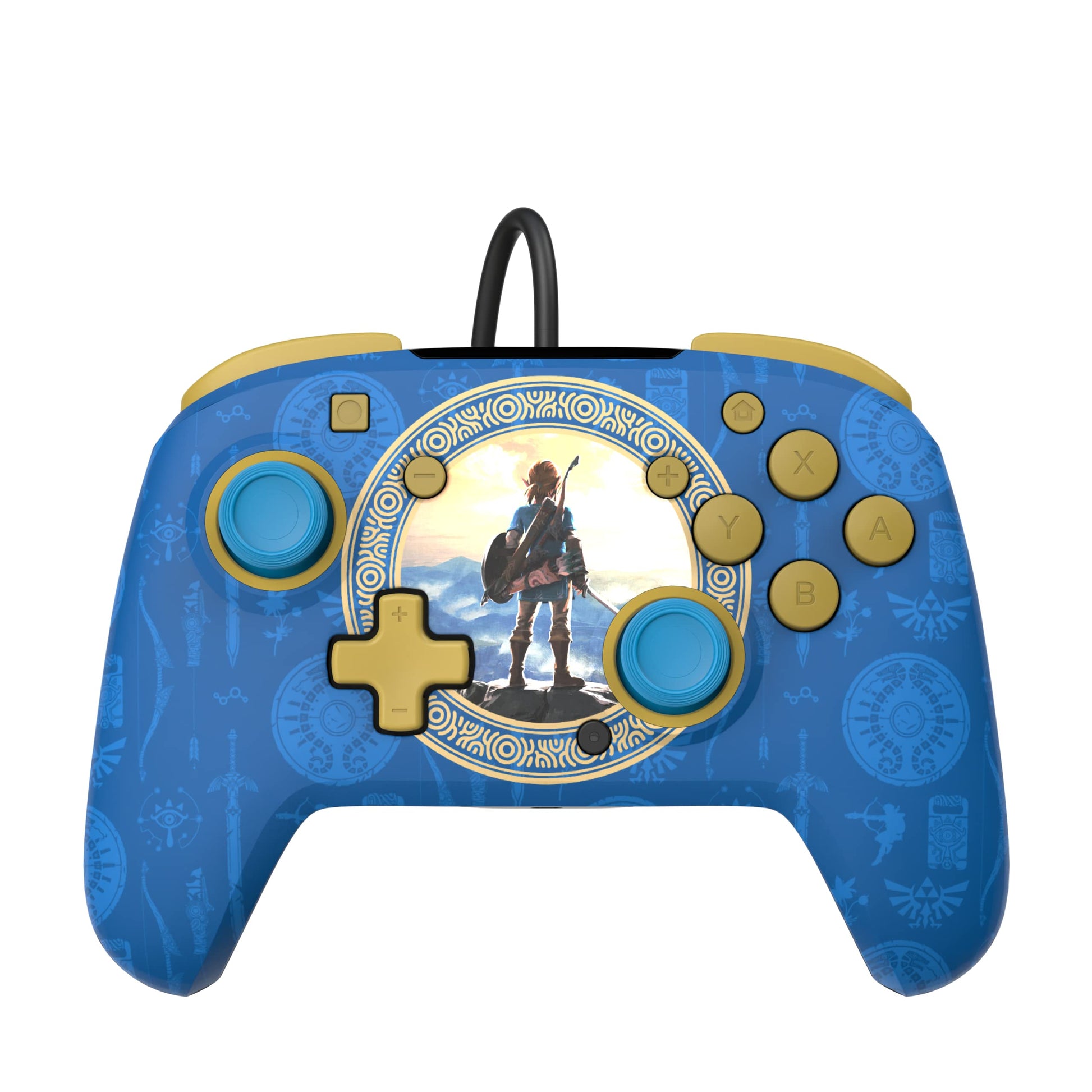 PDP Wired Nintendo Switch Pro Controller - Hyrule Blue, One Size, Model 500-134-HLBL, Compatible with Switch Lite/OLED