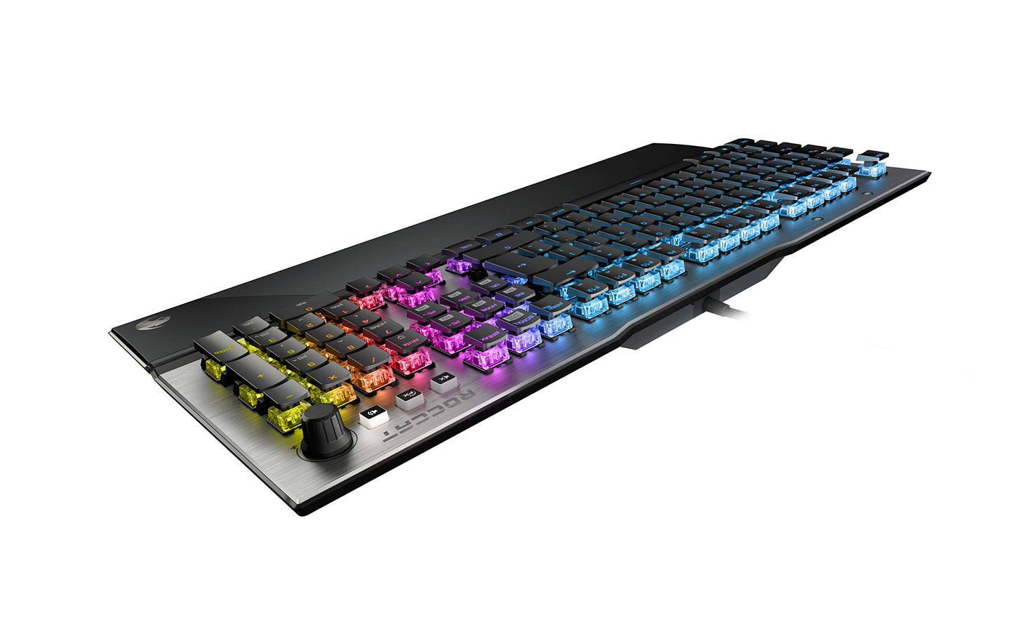 ROCCAT Vulcan 120 Mechanical RGB Gaming Keyboard - Full Size, Silver, AIMO Per-Key Lighting, Titan Switches, Model ROC-12-442-BN