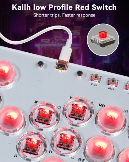 Sehawei Haute42 Arcade Stick T13 - 13Keys All-Button Controller with Turbo & RGB for PC/PS3/PS4/Switch/Steam, Supports Hot Swap & SOCD