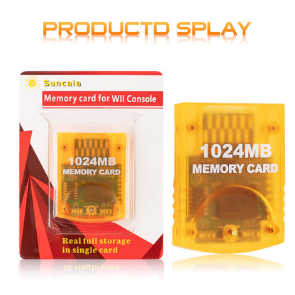 Suncala 1024MB Memory Card for Gamecube & Wii - Yellow Compatible Storage