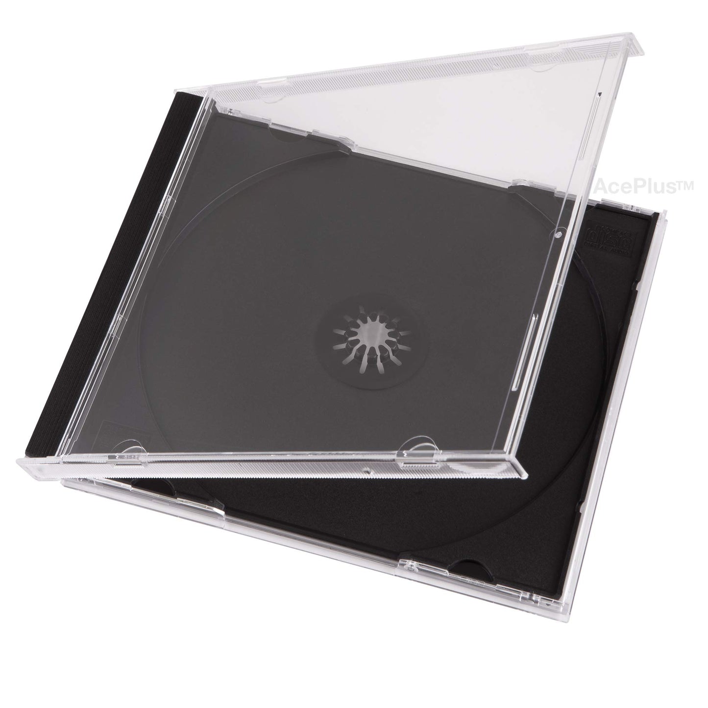 AcePlus 10-Pack Black CD Jewel Cases with 50 Assorted Color Sleeves - Plastic, Model 8541764414