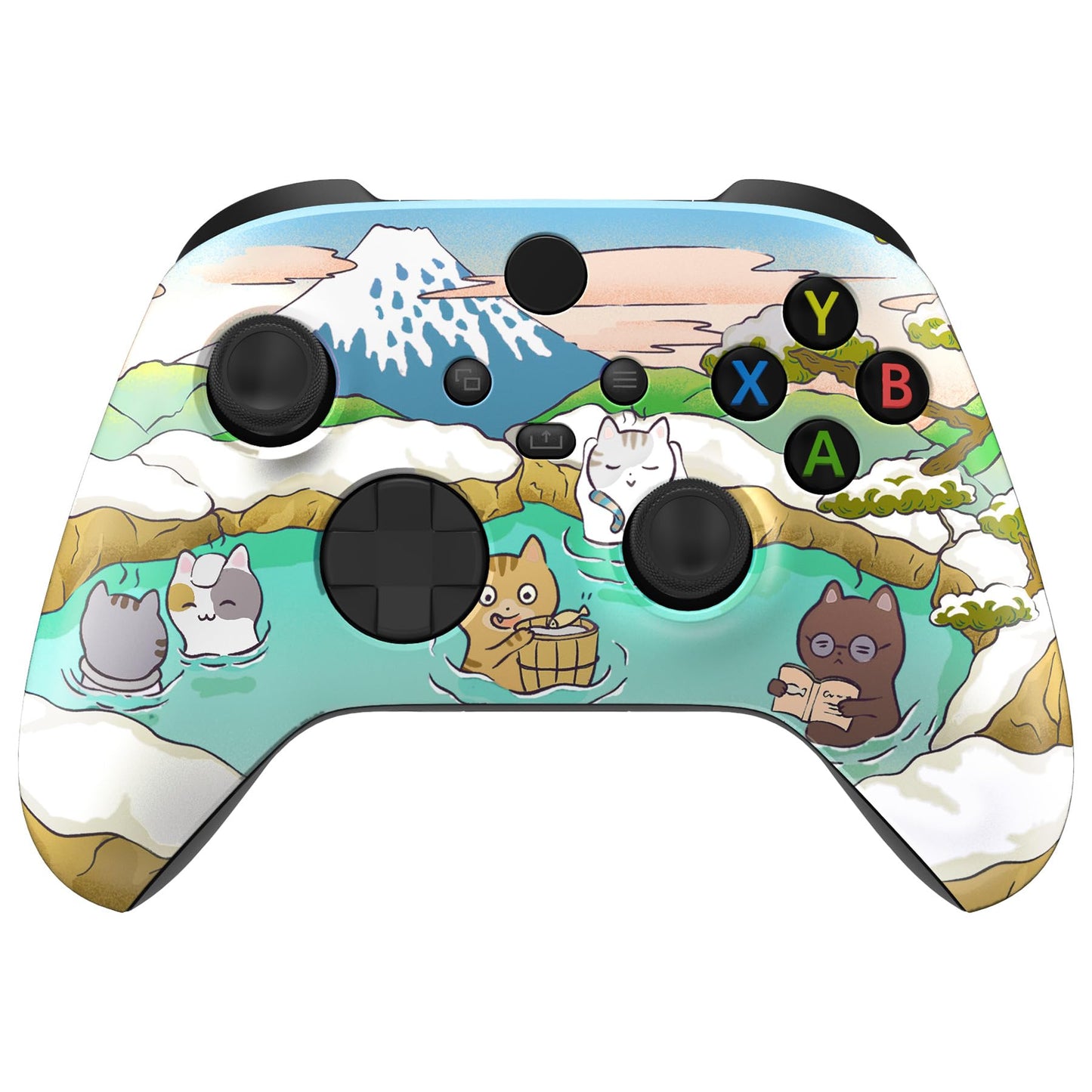 eXtremeRate Custom Shell for Xbox Series X & S Controller - Revitalize Your Control - Hot Spring Kitties Replacement Cover Front Housing Cover for Xbox Core Controller