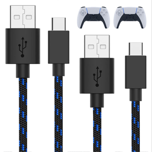 TalkWorks Fast Charge USB-C Charger Cable for PS5 Controller - 10 Feet Long, Heavy-Duty Braided Type C Cord Charging Compatible 