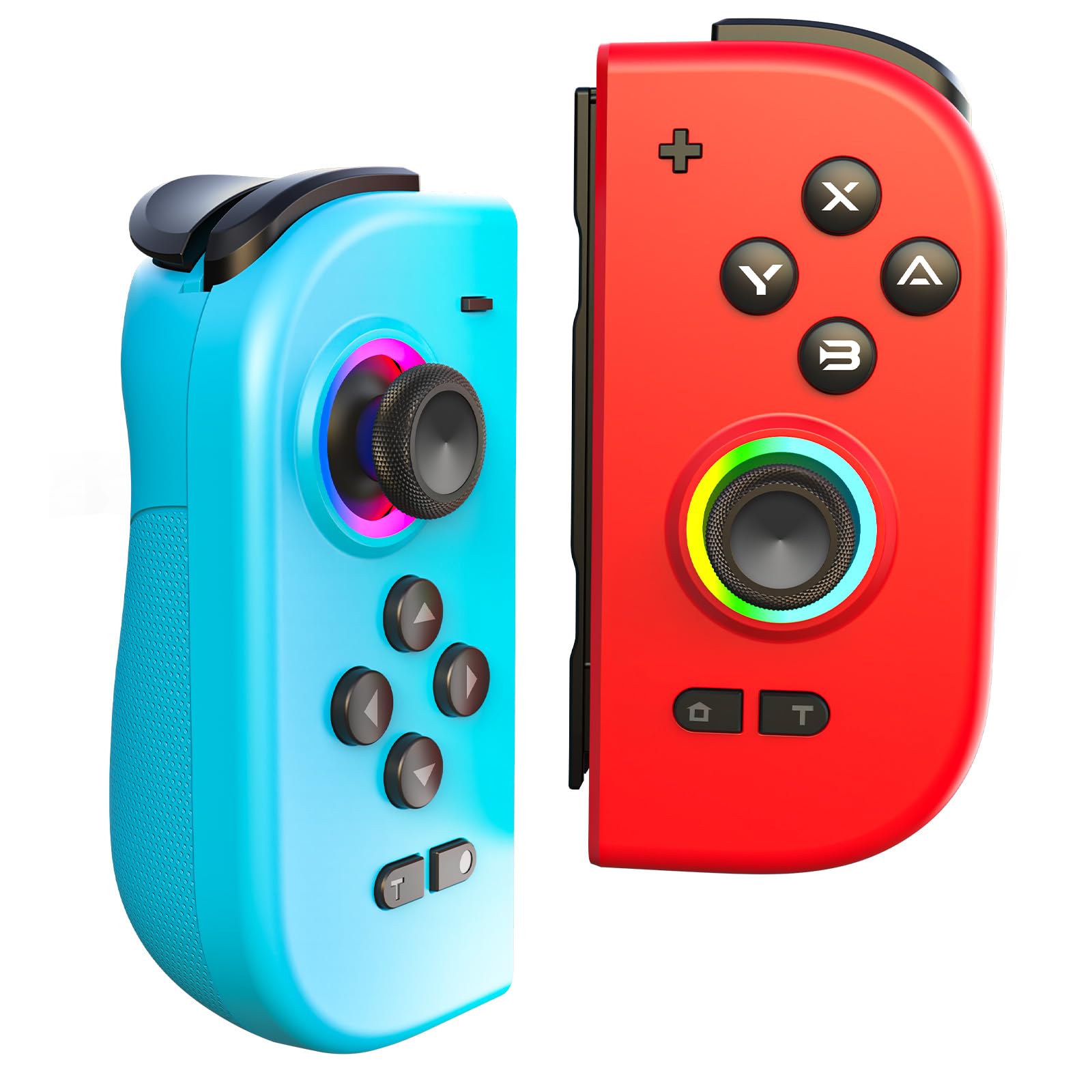 AceGamer DuoShadow Wireless Joy-Pad for Nintendo Switch, Red&Blue, Hall Effect Joystick, Programmable, RGB Light, Ergonomic Grip