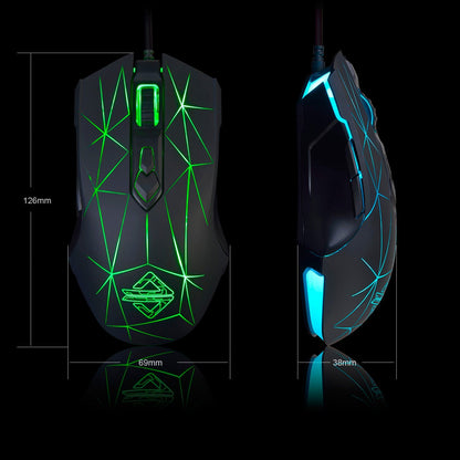 FIRSTBLOOD ONLY GAME. AJ52 RGB Gaming Mouse - Programmable 7 Buttons, Ergonomic Design, Blue, USB for Windows, Mac, Linux