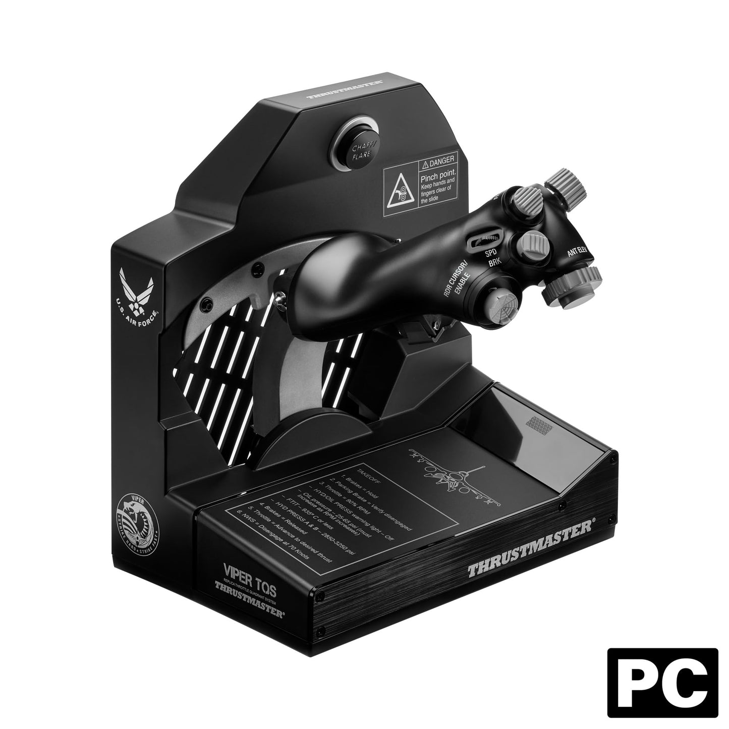 Thrustmaster Viper TQS: Metal Throttle Quadrant System  21 Action Buttons  5 Axes  Iconic Chaff/Flare Functions  Licensed by the U.S. Air Force (Compatible with PC)
