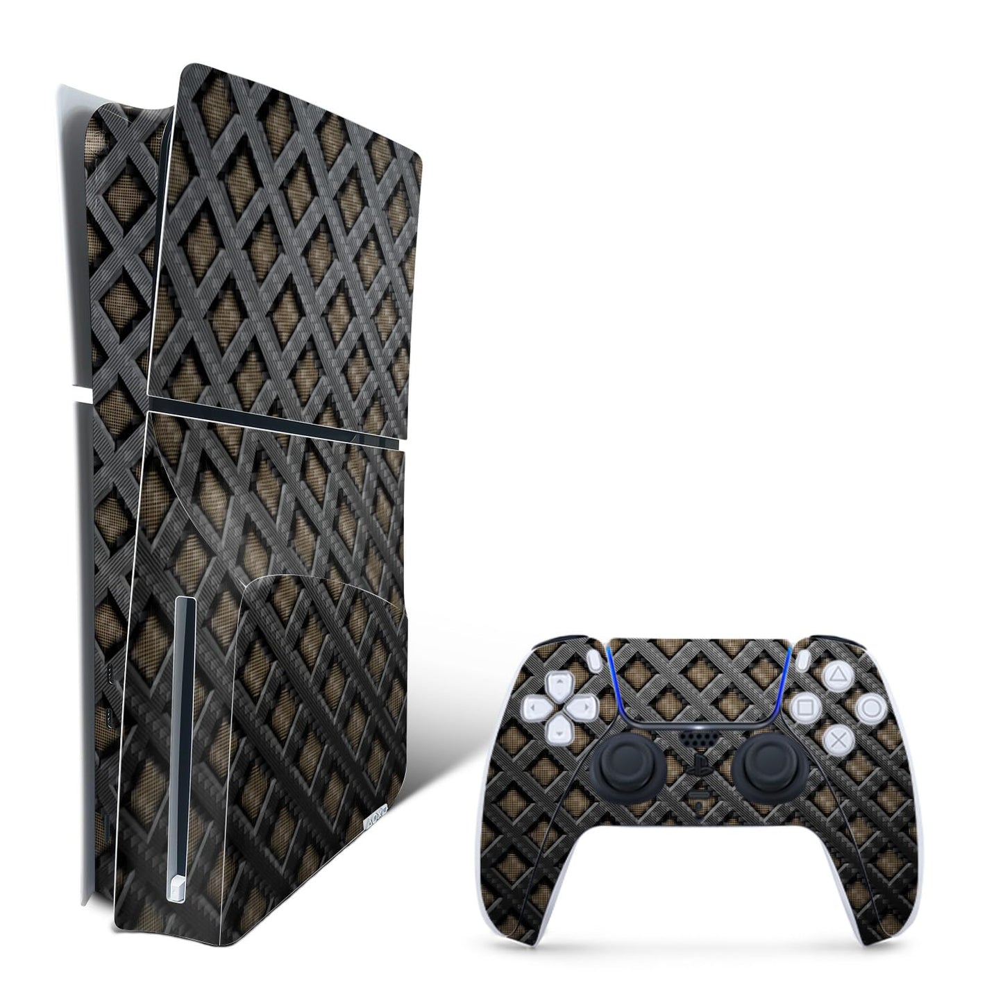 MightySkins Carbon Fiber Skin for PS5 PlayStation 5 Slim Disc Edition Bundle - Black Wall Protective  Durable Textured Carbon Fiber Finish Easy to Apply Made in The USA