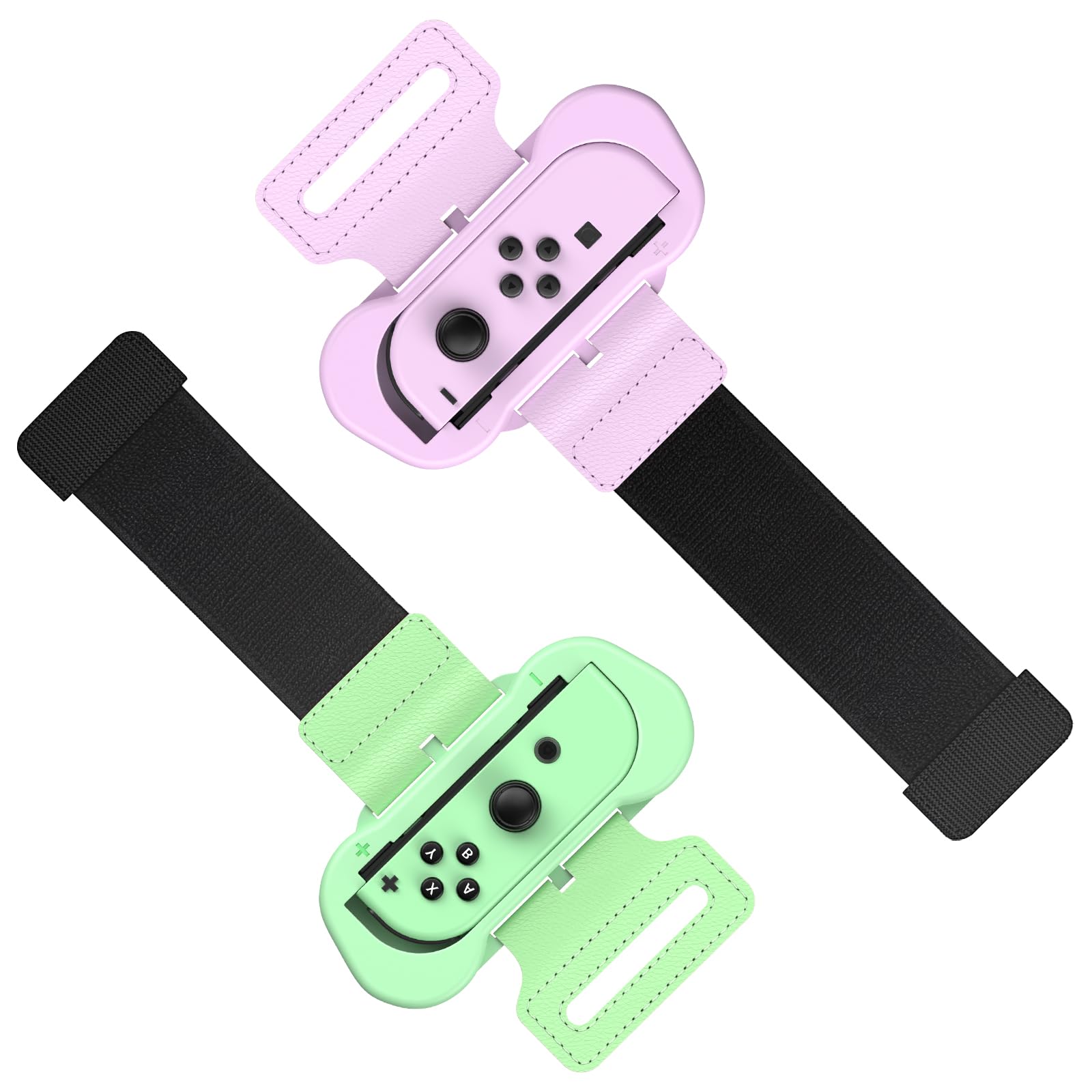 MENEEA Wrist Strap Compatible with Just Dance 2025 2024 2023/for Zumba Burn It Up Adjustable Wrist Bands for Nintendo Switch & OLED Model for Joy-Cons Two Size for Adults & Children  2 Pack Pink/Green