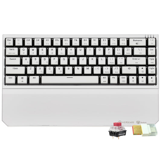 Hexgears X1 Pro Wireless Mechanica Keyboard  Hot-swappable Linear Switch Gaming Keyboard Bluetooth/2.4G/USB-C 65% Mini Compact with Wrist Rest - White