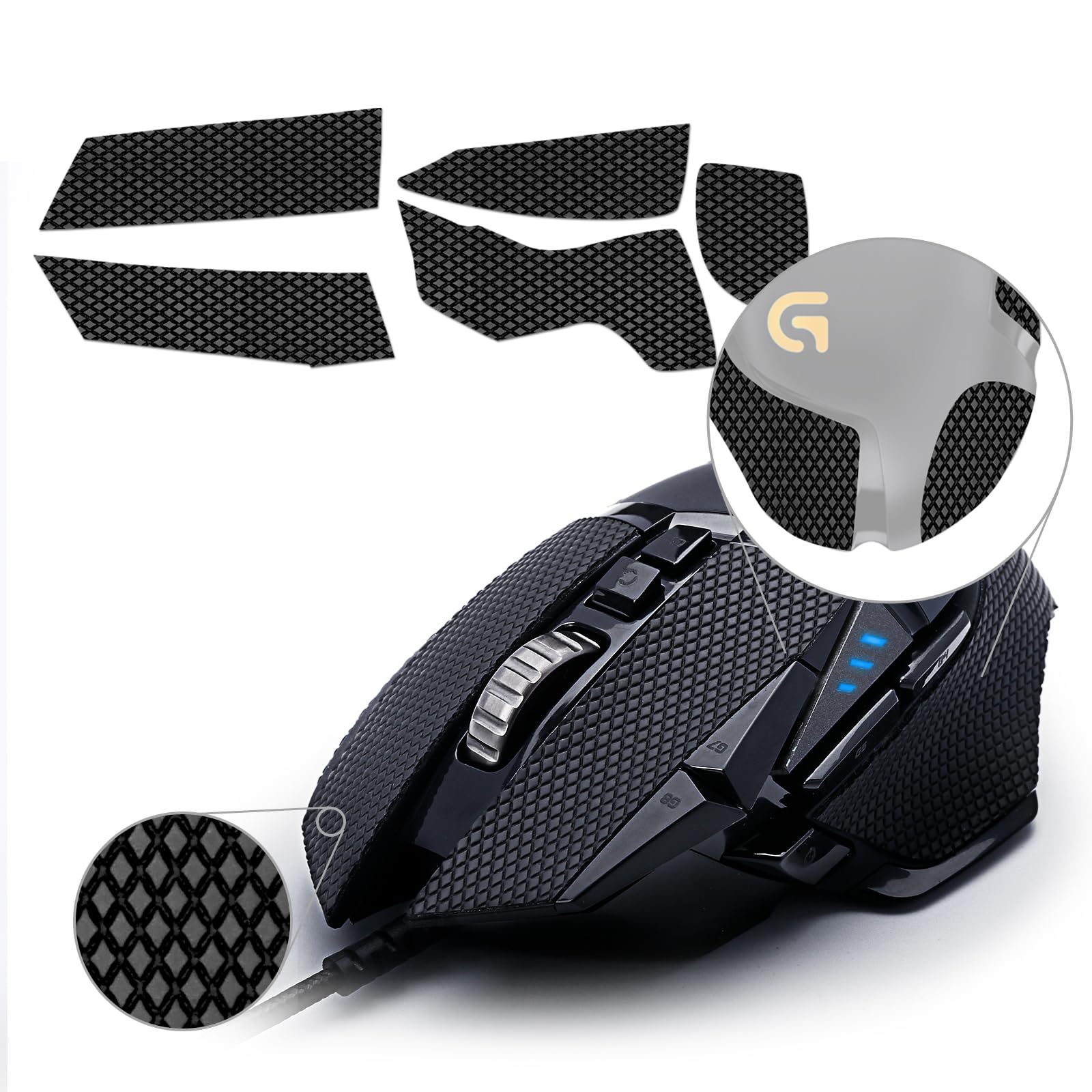 TALONGAMES Mouse Anti Slip Grip Tape Compatible with Logitech G502 Wired / G502 Wireless Gaming Mouse  Palm Sweat Absorption  Thin 0.5mm  Cut to Fit  Easy to Apply  Mouse Skin