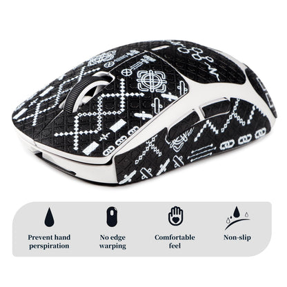 immoenuc Mouse Grip Tape for Logitech G PRO X Superlight - Anti-Slip, Sweat-Resistant, Pre-Cut, Printing Pattern