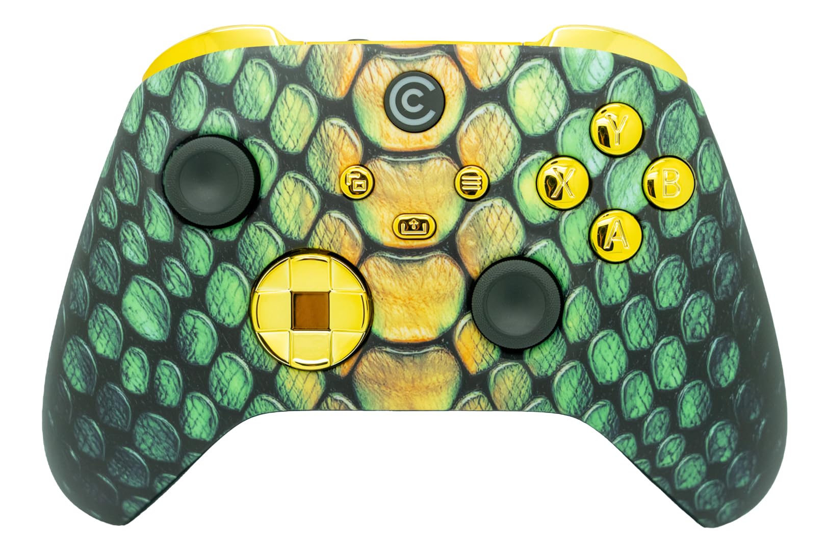 Custom Controllerzz Wireless Controller for Xbox Series X/S & PC - Viper Grid & Gold Chrome Inserts