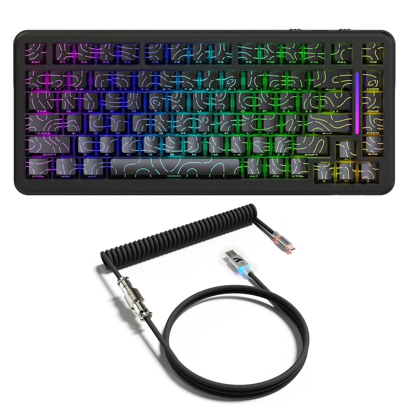 ATTACK SHARK X82 PRO HE Magnetic Gaming Keyboard 8KHz Polling Rate Adjustable Actuation Rapid Trigger Tri-Mode Wireless PC Keyboard with 5000mAh Battery Cloud/Software Driver for Win/Mac Black Line
