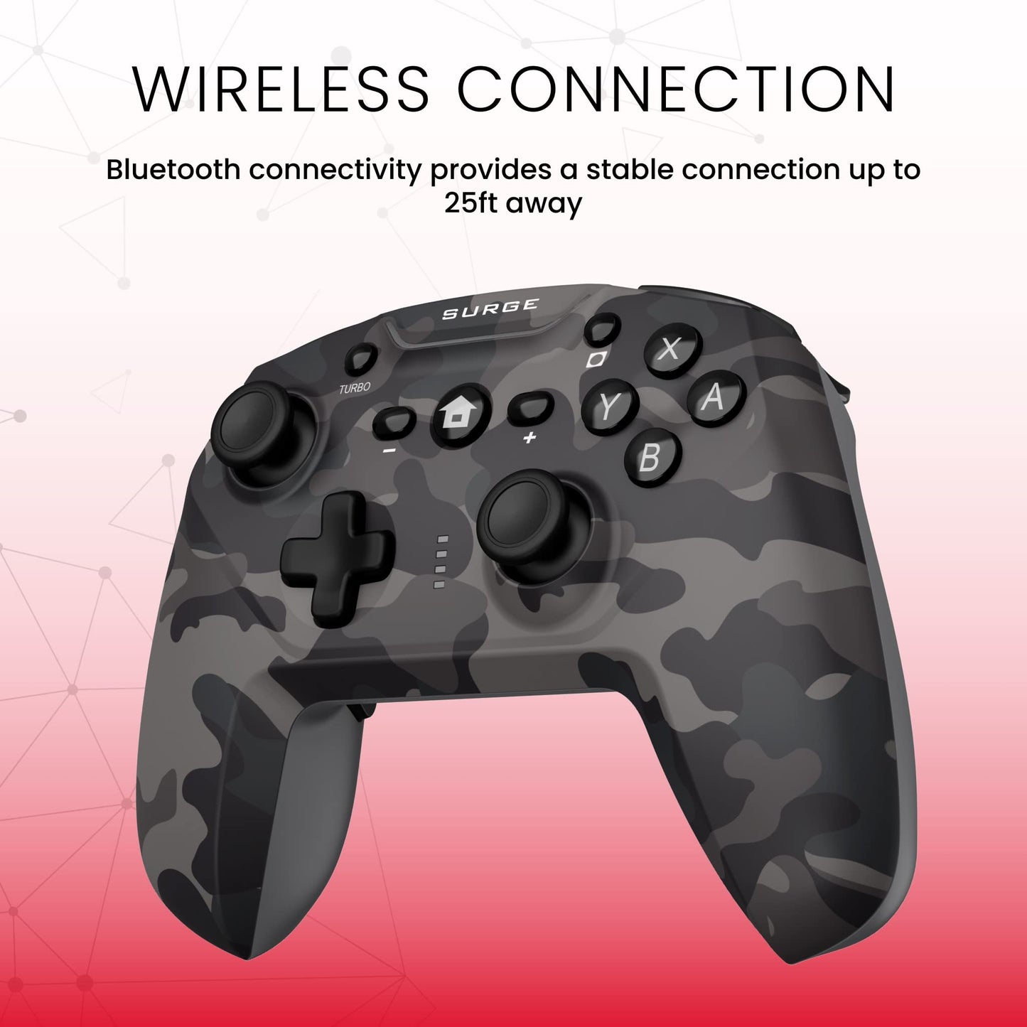 Surge Surge Switchpad Pro Wireless Controller - Grey Camo for Nintendo Switch, Model SG60073