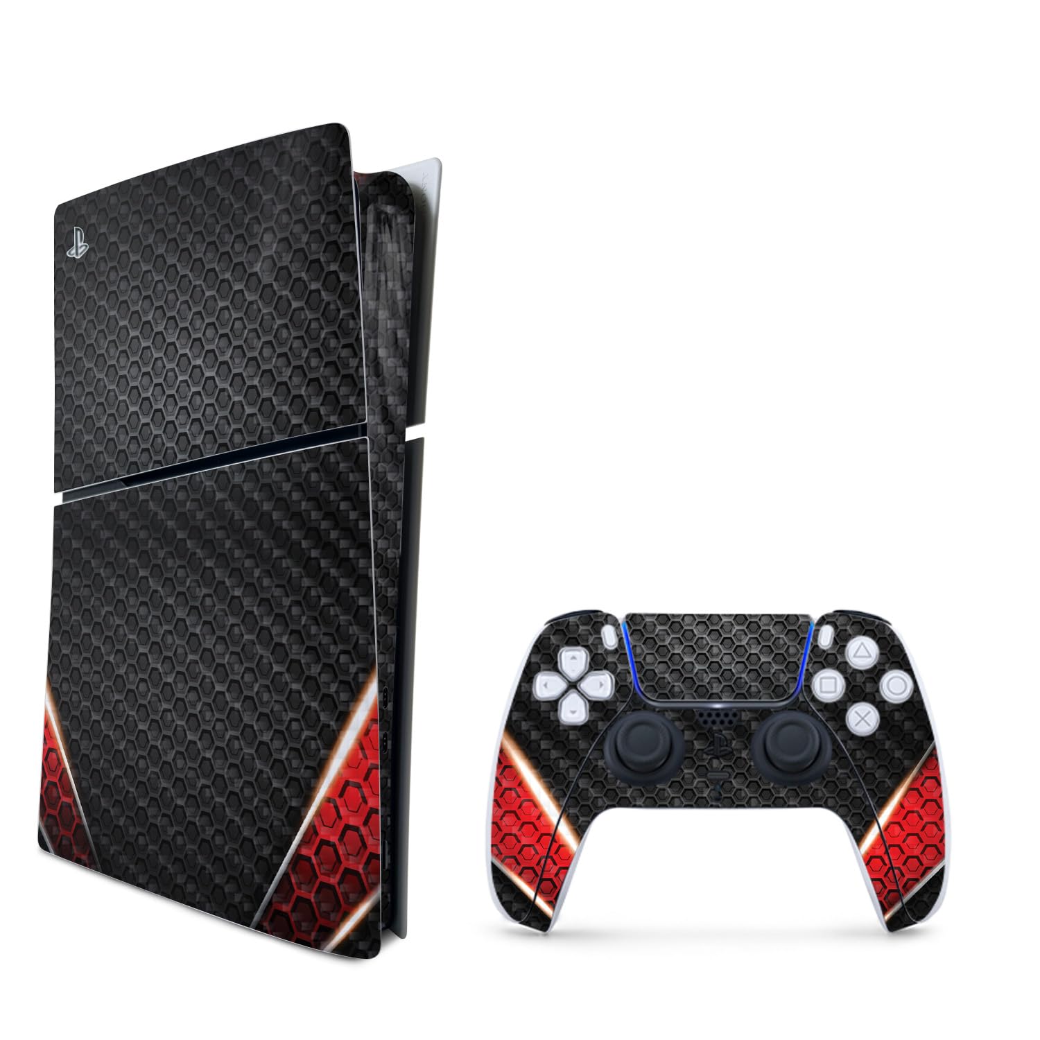 MightySkins Carbon Fiber Skin for PS5 Playstation 5 Slim Digital Edition Bundle - Hex Rays Protective  Durable Textured Carbon Fiber Finish Easy to Apply Made in The USA